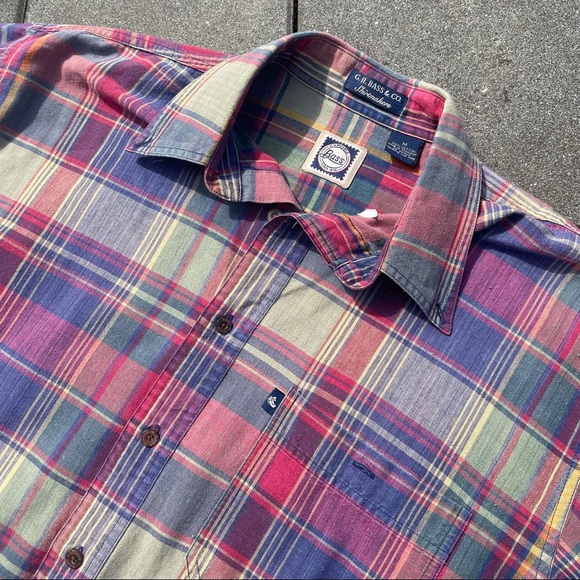 5 for $25 ⭐️ Plaid button G.H. Bass and Co. - size M - fishing shirt - Picture 5 of 8
